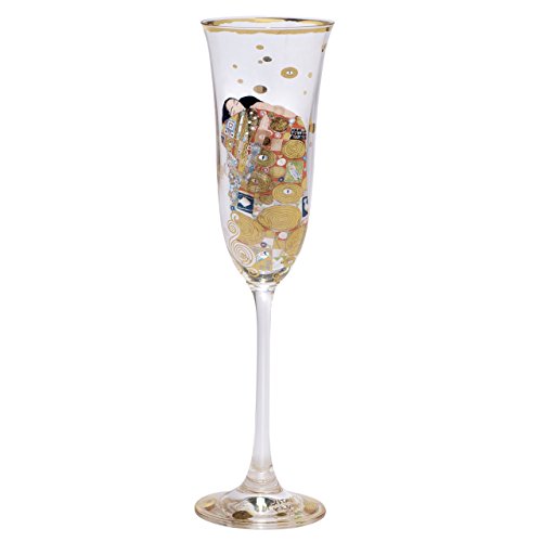 Goebel 66926379 Gustav Klimt Sektglas mit Echtgold Dekor und Motiv Die Erfüllung von Gustav Klimt