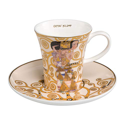 Goebel 67-011-62-1 Espressotasse mit Untertasse Gustav Klimt Die Erwartung aus Porzellan, Mehrfarbig, 0,1 l, 12 x 12 x 7,5 cm von Gustav Klimt