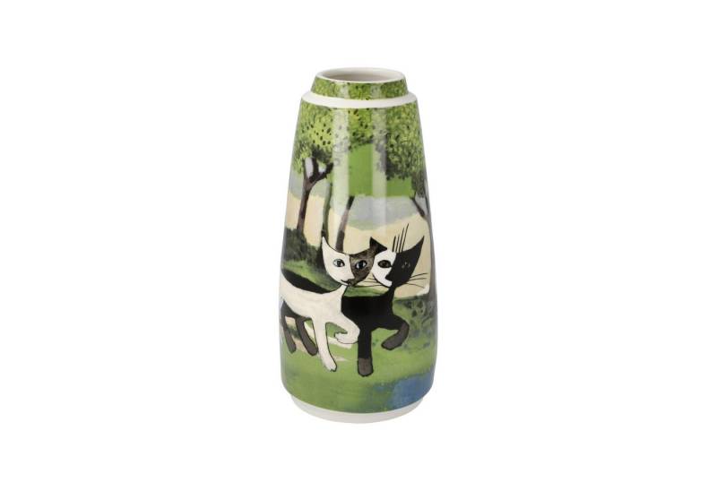 Goebel Dekovase Rosina Wachtmeister, handgearbeitet, Grün, Motiv: Katzen von Goebel