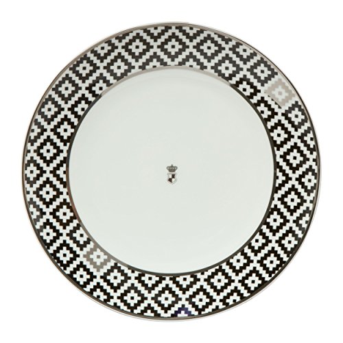 Goebel Diamonds Dessertteller, Frühstücksteller, Fine Bone China, schwarz-weiß, 23 cm von Goebel