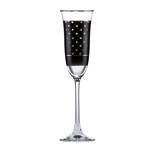 Goebel Dots Sektglas, Sektflöte, Glas, schwarz-weiß, 25 cm von Goebel