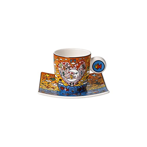 Goebel Espressotasse James Rizzi The Romance of The Sea - Pop Art, 10,5x10,5x6,5 cm, Bunt von Goebel