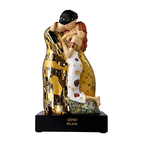 Göbel Goebel 66488941 Figur Gustav Klimt - Der Kuss hochwertiges Porzellan Einzigartiges Sammlerstück Echtgoldauflage Limited Edition mit Zertifikat, Mehrfarbig, L/B/H in cm: 18.50/12.50/33.00 von Göbel