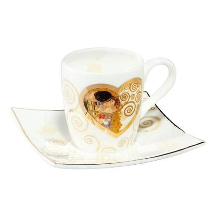 Goebel Gustav Klimt Espressotasse mit Untertasse Heart Kiss für 100ml Porzellan von Gustav Klimt