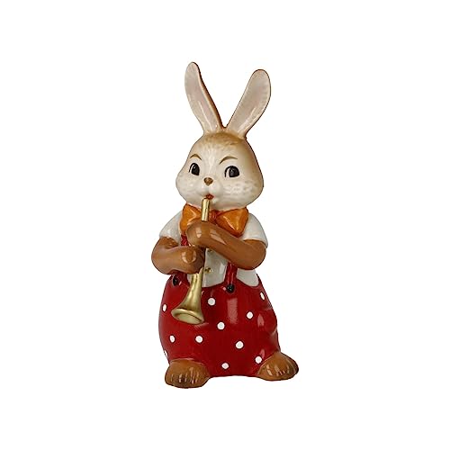 Goebel Hase Figur Süßer Flötenspieler, aus Steingut hergestellt, Maße: 4 x 6 x 8 cm, 66-845-79-1 von Goebel