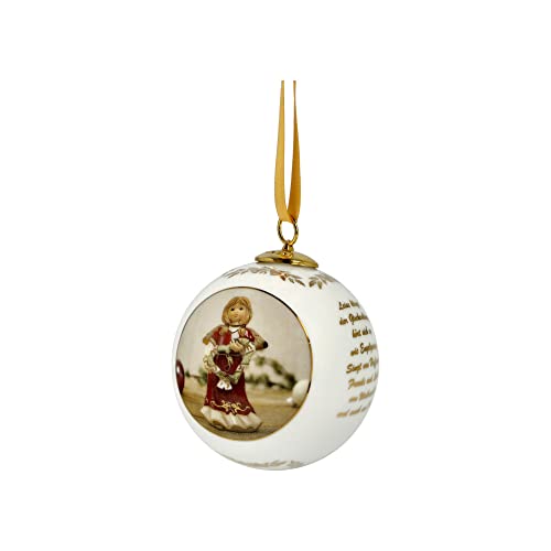 Goebel Jahreskugel 2023 Weihnachten zum Aufhängen, aus Porzellan gefertigt, mit Echtgoldauflage, Höhe: 8cm, 66-501-66-1 von Goebel