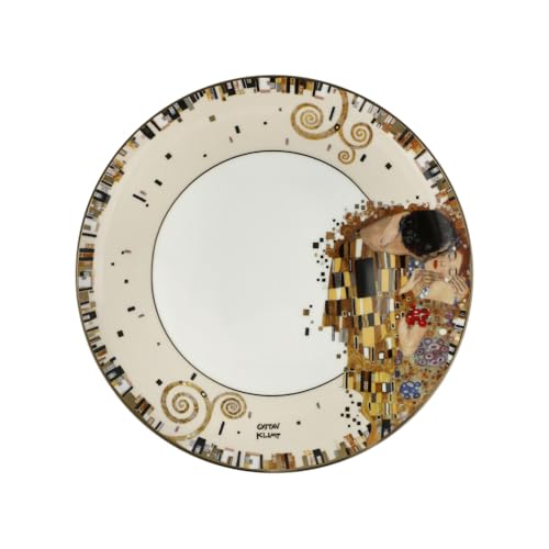 Goebel Künstlerteller zum Sammeln Der Kuss von Gustav Klimt aus Fine Bone China, 23x2 cm, 67-013-02-1 von Goebel