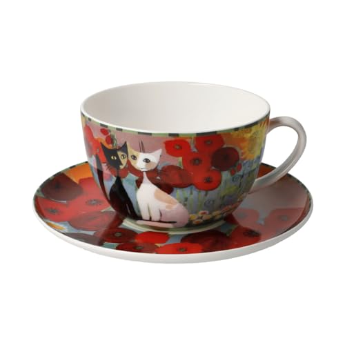 Goebel Milchkaffeetasse mit Untertassse L'ESTATE IN GIARDINO rosina Wachtmeister aus Porzellan, Farbe: Mehrfarbig, Größe: 8,50x19 cm cm, 66-852-91-1 von Goebel