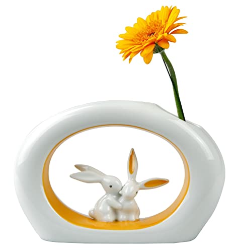 Goebel Orange Sunrise Bunny Vase, Hartporzellan, bunt, 5 x 19 x 12.5 cm von Goebel