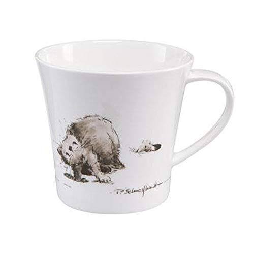 Goebel Peter Schnellhardt Tasse, Becher Katzenjammer 350ml weiß grau Porzellan von Goebel