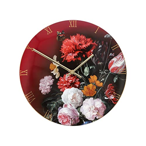 Goebel Porzellan Jan Davidsz de Heem Wanduhr D.31 cm Blumen IN DER VASER von Goebel