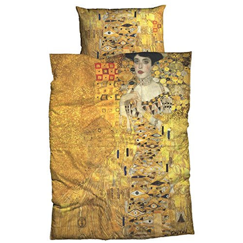 Goebel Satin-Bettwäsche nach Gustav Klimt Adele Bloch 155x220 cm Gold von Goebel