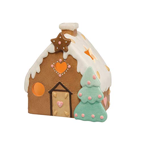 Goebel X-Mas Süßes Lebkuchenhaus mit LED-Teelicht aus Steingut Mehrfarbig, Maße: 10cm x 7cm x 10,5cm, 11-750-64-1 von Goebel