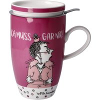 Goebel Tasse "Barbara Freundlieb", Teetasse mit Deckel und Sieb, Barbara Freundlieb - Ich muss gar nix von Goebel