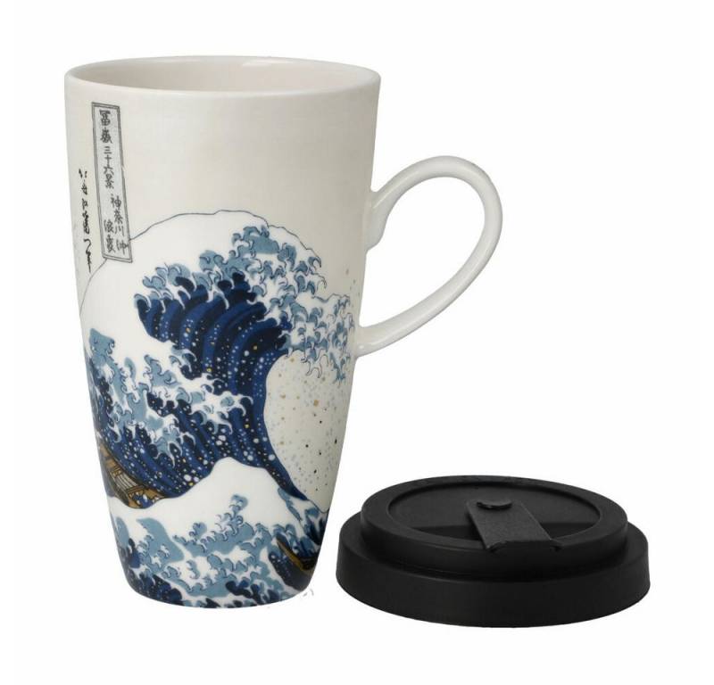 Goebel Tasse Goebel Künstlertasse mit Deckel Katsushika Hokusai Die Welle, Fine, Fine Bone China von Goebel
