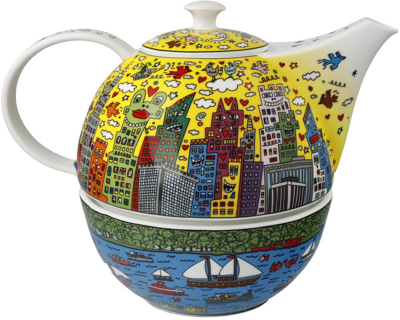 Goebel Teekanne Rizzi, mit Stövchen, Pop Art, James Rizzi - My New York City Sunset Goebel Teekanne Rizzi, mit Stövchen, Pop Art, James Rizzi - My New York City Sunset von Goebel