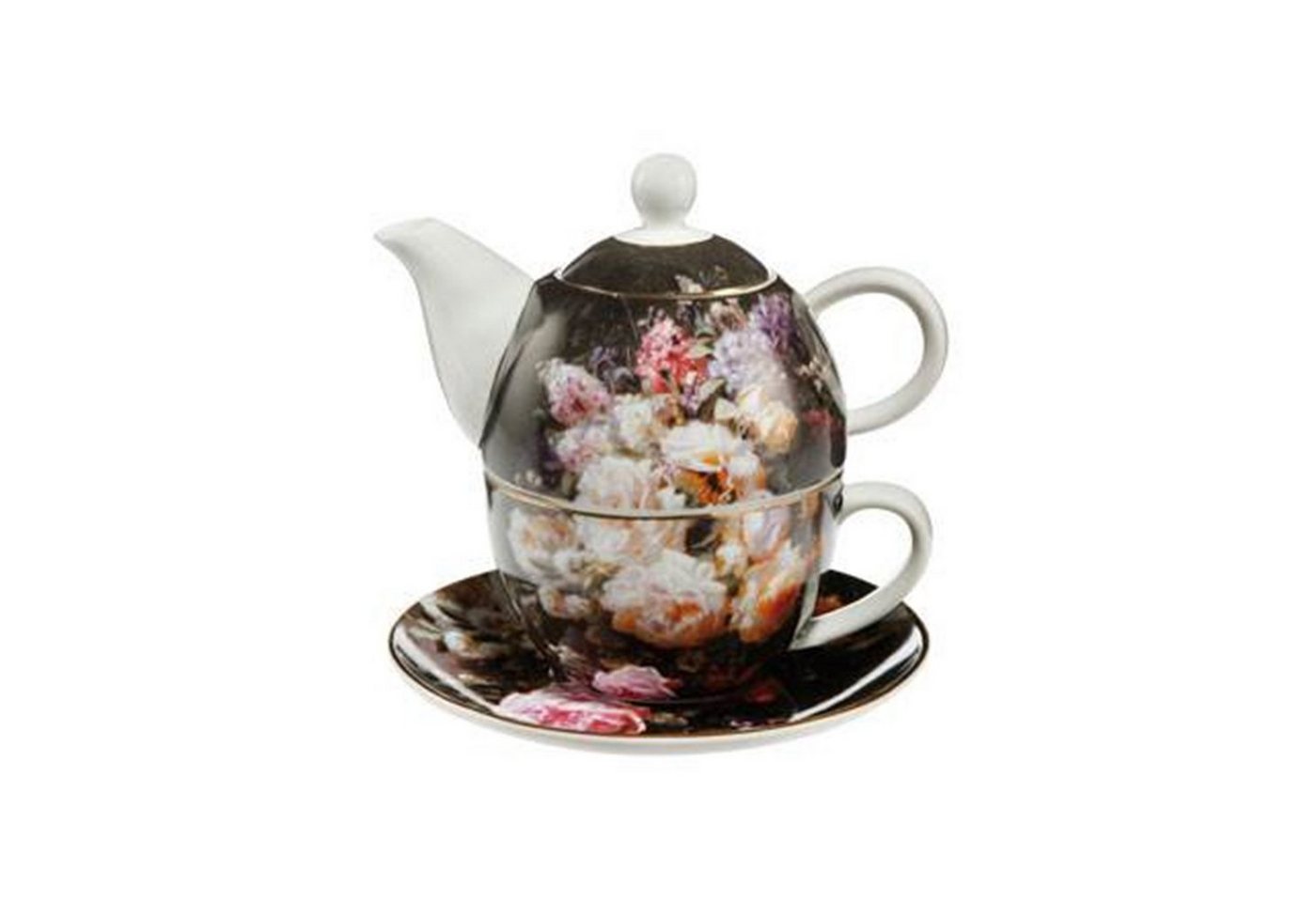 Goebel Teekanne Stillleben mit Rosen Tea for One Artis Orbis, (Stück, 1 Teekanne mit Tasse), Teekanne Teetasse von Goebel