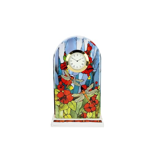 Goebel Tischuhr Tiffany - Libelle – Kunstvolle Jugendstil-Uhr von Louis Comfort Tiffany, Maße: Länge 11 cm, Breite 4,5 cm, Höhe 18,5 cm, 67-003-02-1 von Goebel
