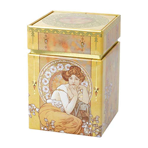Goebel Topas Teedose Alphonse Mucha aus Metall, Maße: 7,5cm x 7,5cm x 11cm, 67-065-16-1 von Goebel