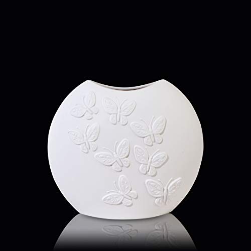 Goebel Vase, Porzellan, Weiß, 19x16x8cm von Goebel