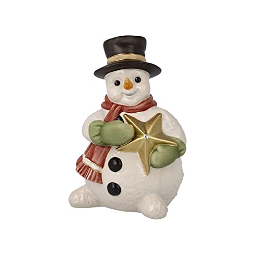 Goebel X-Mas Schneemann-Figur Funkelnde Winternacht aus Porzellan mit einem Swarovski-Stein Mehrfarbig, Maße: 7cm x 7cm x 11cm, 66-703-96-1 von Goebel