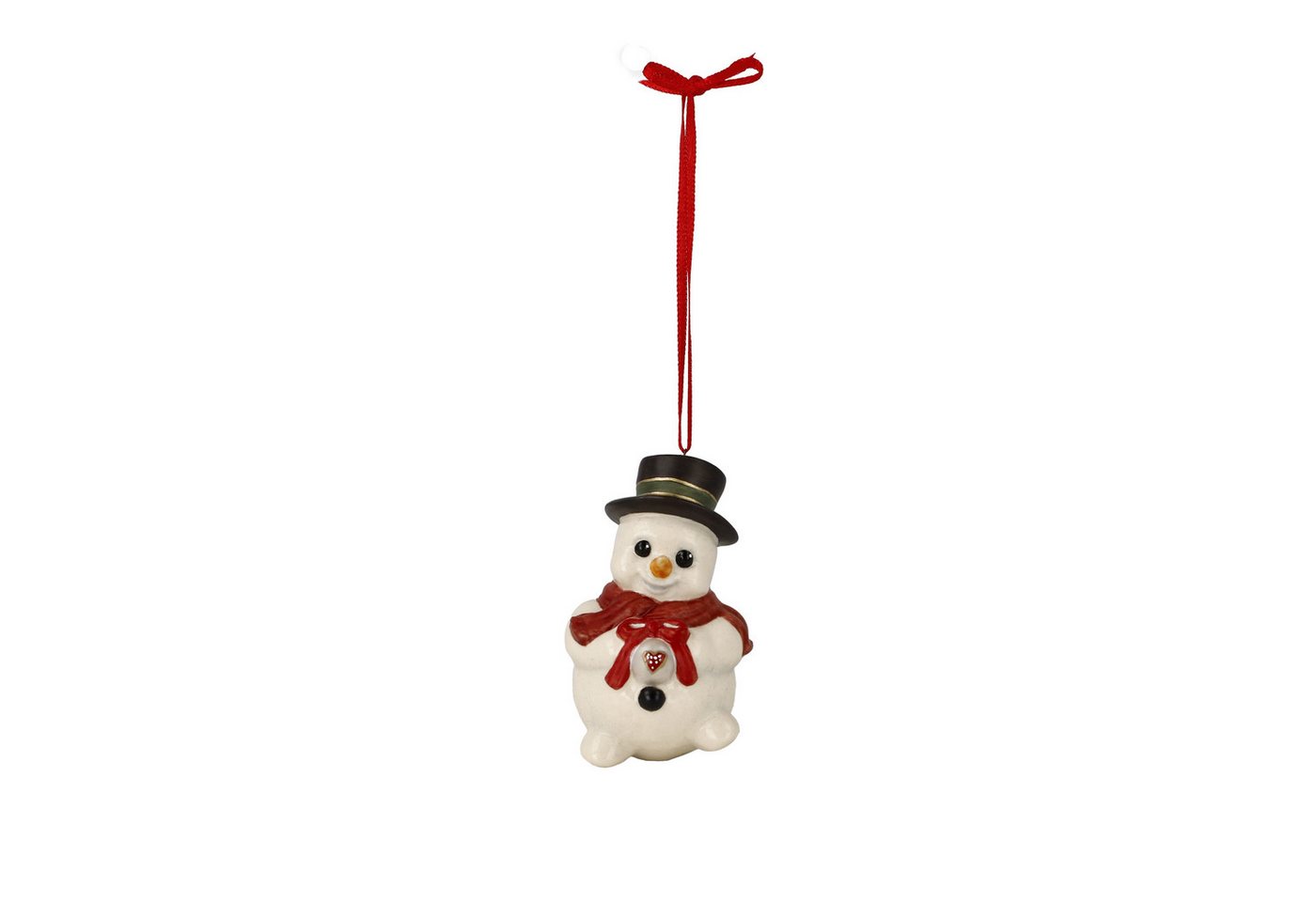 Goebel Weihnachtsfigur Goebel Schneemann, Hänger, Gustl mit Weihnachtskugel - 5cm - 2025 von Goebel
