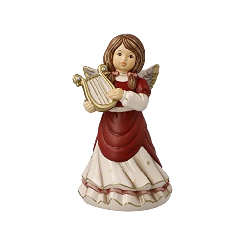 Goebel X-Mas Engels-Figur Himmlisches Harfenspiel aus Steingut Mehrfarbig, Maße: 8,5cm x 8,5cm x 15,5cm, 41-648-29-1 von Goebel