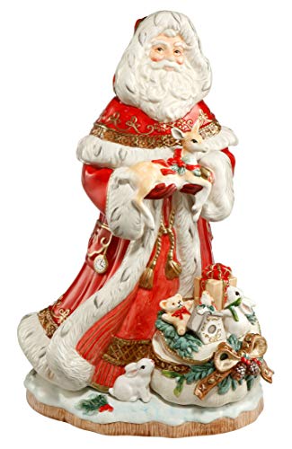 Goebel X-Mas Fitz and Floyd-Figur Weihnachtsmann aus Steingut Mehrfarbig, Maße: 32cm x 33cm x 49cm, 51-001-26-1 von Goebel