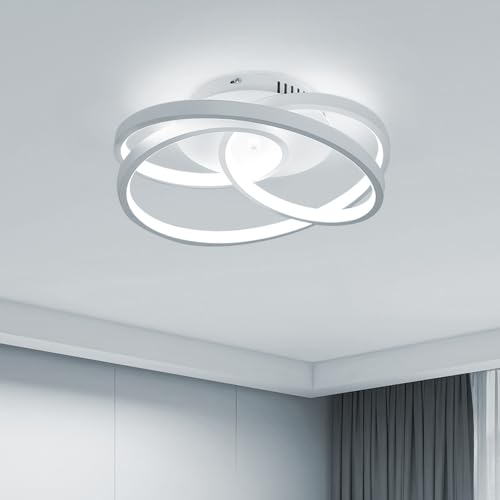 Goeco Deckenlampe LED Modern, 40W LED Deckenleuchte Spirale aus Acryl, Kaltweißes Licht 6500K Deckenlampen Deckenbeleuchtung für Schlafzimmer, Küche, Wohnzimmer, Esszimmer, Flur, Weiß Durchm. 30CM von Goeco