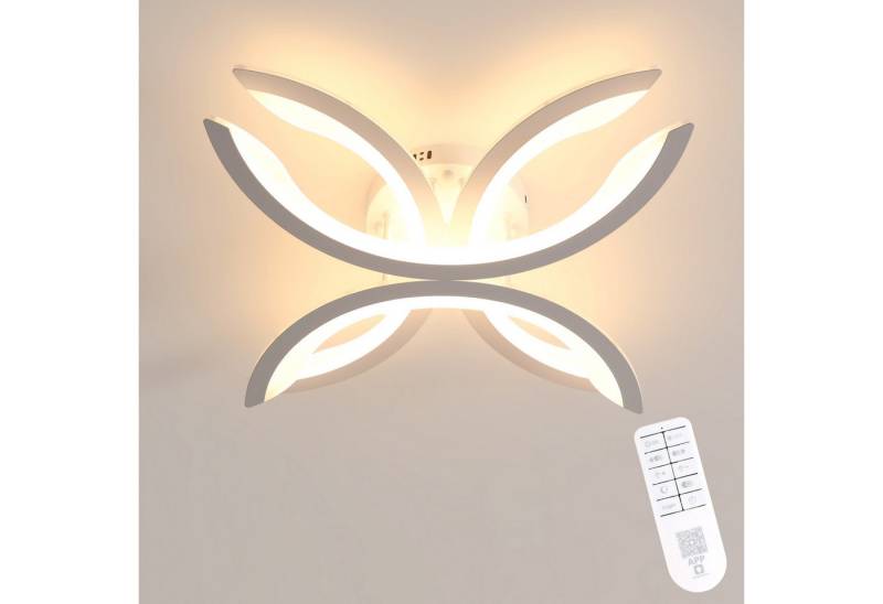 Goeco Deckenleuchte Blütenblatt LED Leuchte, Acryl Deckenleuchte, Deckenlampe, 30W, LED fest integriert, Warmweiß bis Kaltweiß, 4-Kopf, unendliche Dimmbarkeit mit Fernbedienung Goeco Deckenleuchte Blütenblatt LED Leuchte, Acryl Deckenleuchte, Deckenlampe, 30W, LED fest integriert, Warmweiß bis Kaltweiß, 4-Kopf, unendliche Dimmbarkeit mit Fernbedienung von Goeco