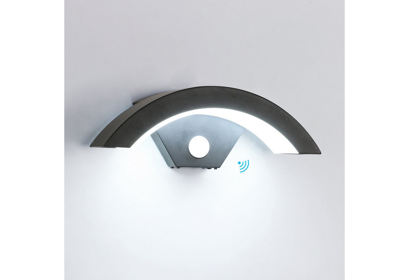 Goeco LED Außen-Wandleuchte 24W mit Bewegungsmelder, 550LM, IP65, U-förmig, Weißes Licht, LED, Warmweiß, 3000K Warmweiß für Veranda, Garten, Balkon und Weg von Goeco