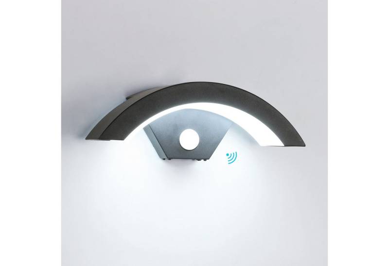 Goeco LED Außen-Wandleuchte 24W mit Bewegungsmelder, 550LM, IP65, U-förmig, Weißes Licht, LED, Warmweiß, 3000K Warmweiß für Veranda, Garten, Balkon und Weg von Goeco