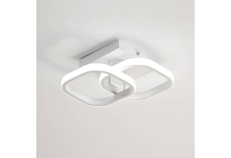 Goeco LED Deckenleuchte LED Quadratische Leuchte, 22W Energiesparlampe, für Schlafzimmer, Flur, Kaltweiß, mit hochtransparentem Acrylschirm, weiß von Goeco