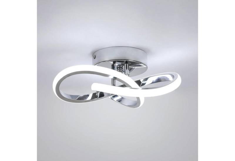Goeco LED Deckenleuchte modern Weiße&Chrome Deckenlampe 22W 6500K 2500LM, LED fest integriert, Kaltweiß, Geeignet für Wohnzimmer, Schlafzimmer, Esszimmer, Küche, Kinderzimmer von Goeco