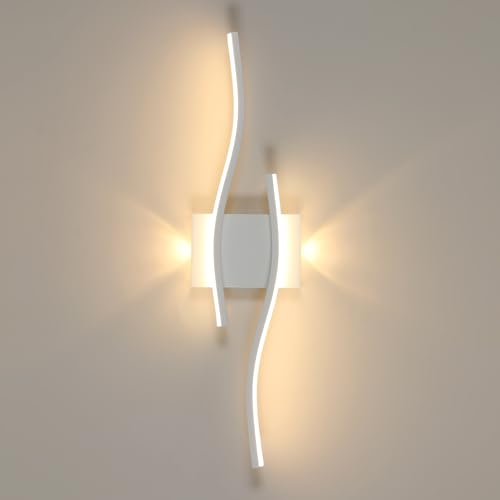 Goeco LED Wandleuchte, 20W 59 cm 3000K Lange Wandlampe Innen mit 2 Fimmige aus Acryl, Gebogenen Warmes Licht LED Lampen Wandbeleuchtung für Flur Treppenhaus Wohnzimmer Schlafzimmer, Weiß Goeco LED Wandleuchte, 20W 59 cm 3000K Lange Wandlampe Innen mit 2 Fimmige aus Acryl, Gebogenen Warmes Licht LED Lampen Wandbeleuchtung für Flur Treppenhaus Wohnzimmer Schlafzimmer, Weiß von Goeco