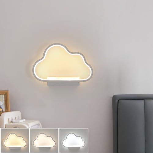 Goeco LED Wandleuchte, Moderne Wolkenförmige Wandlampe LED Innen aus Acryl, 3000K&4500K&6500K Lampen Wandbeleuchtung für Kinderzimmer, Wohnzimmer, Flur, Weiß von Goeco