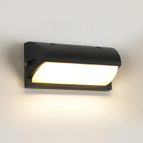 Goeco LED Wandleuchte Aussen, 18W Aluminium Außenwandleuchte, IP65 Wasserdicht 3000K Warmweiß LED Wandlampe Außen für Garage, Haustür, Terrasse, Balkon von Goeco