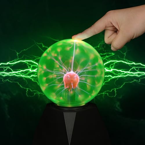 Goeco Plasmakugel Plasma Ball, Touch Sound Sensitive Magic Plasmaball, für Kinder Dekorationen Chlafzimmer und Geschenke, Grünes Licht Dia 12cm von Goeco