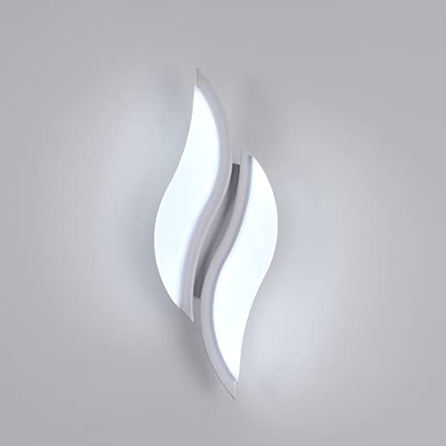 Goeco Wandlampe LED innen, Wandleuchte Modern 20W 2300LM, Weiße Wandleuchte aus Acryl für Wohnzimmer Schlafzimmer Treppenhaus, Kaltweißes Licht 6500K von Goeco