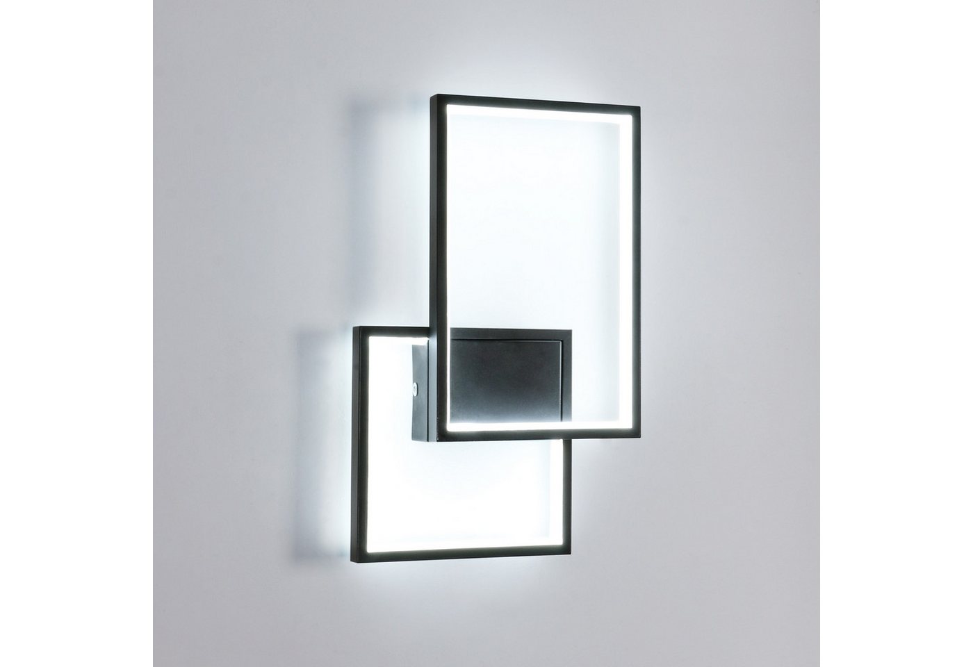 Goeco Wandleuchte Schlichte LED-Wandleuchte aus Aluminium, 34W LED Licht, LED fest integriert, 6500K Kaltweiß, 41x26x6CM, schlichtes Quadrat von Goeco