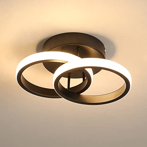 Goeco LED Deckenleuchte, 2 flammig, Moderne Runde Design Deckenlampe, 3000K Warmweiß Licht, 22W LED Lampe, Silikonhülle, LED Leuchte für Wohnzimmer Schlafzimmer Küche (Warmweiß Licht) von Goeco