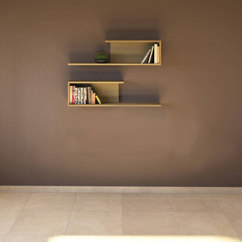 2er Set Massivholz Wandregale - 100 cm Buche von Göhring