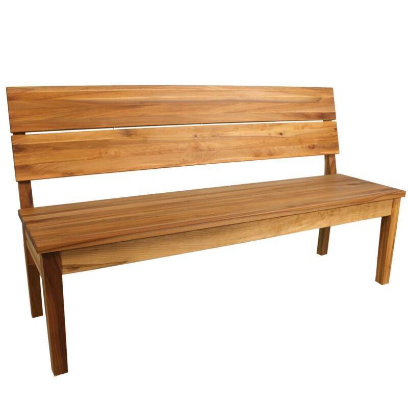 Bank mit Truhe und Rücken LINO Kernbuche massiv geölt -ohne Kissen- Breite 180 cm von Göhring