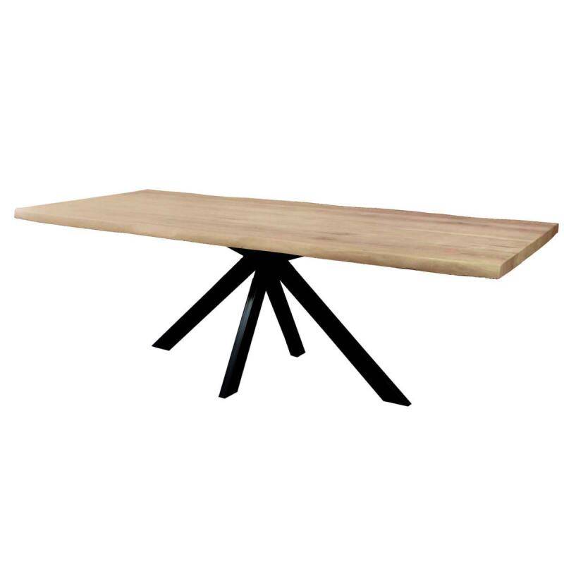 Baumkantetisch Wildeiche White Washed - Spider Gestell 260 x 100 cm von Göhring