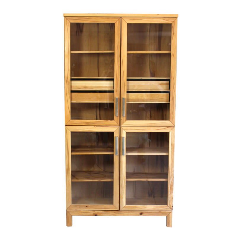 Buffet-Vitrine Massivholz, mit Besteckauszug Eiche von Göhring