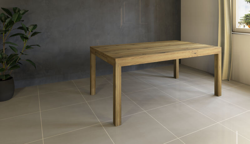 Esstisch Massivholz LINO mit 2 Schubkasten 100 cm Wildeiche 100 x 140 cm von Göhring