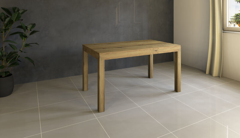 Esstisch Massivholz LINO mit 2 Schubkasten 80 cm Wildeiche 80 x 180 cm von Göhring