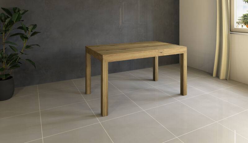 Esstisch Massivholz LINO mit 2 Schubkasten 80 cm Wildeiche 80 x 180 cm von Göhring