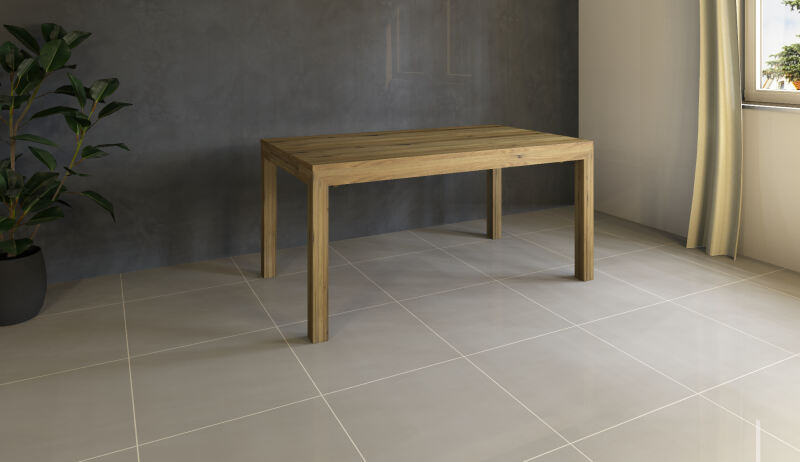 Esstisch Massivholz LINO mit 2 Schubkasten 90 cm Wildeiche 90 x 140 cm von Göhring