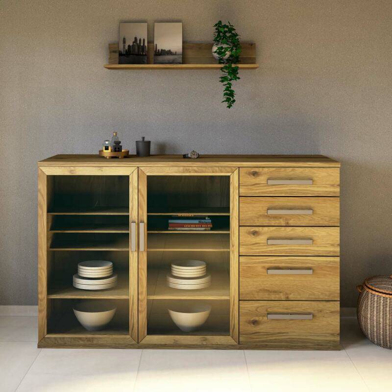 Esszimmer Anrichte mit Glastüren, 180 cm Wildeiche Esszimmer Anrichte mit Glastüren, 180 cm Wildeiche von Göhring